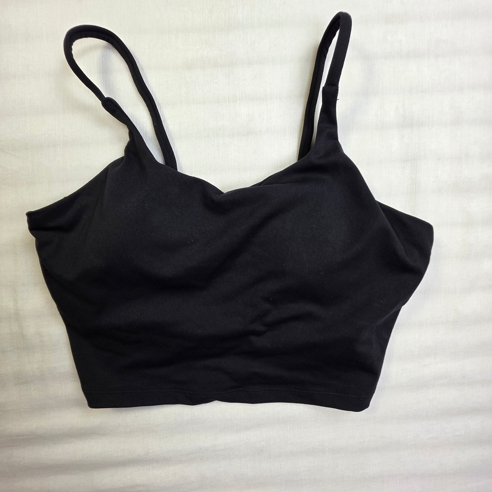 Halara Black Cami Crop Top with Built-in Bra Medium Activewear Yoga Tank